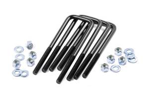 7627 | Rough Country Universal Square U-Bolt Kit | 9/16 in Thread Size, 8.5 in Inside Length, 3.25 in Inside Width