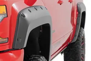 Rough Country - F-C11412B | Rough Country Pocket Fender Flares Chevrolet Silverado 1500 (2014-2018) / 2500 HD (2015-2019) | 6'7 & 8' Bed, Flat Black - Image 3