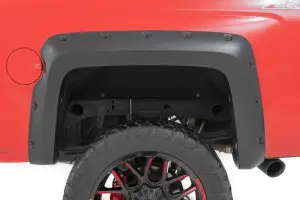 Rough Country - F-C11412B | Rough Country Pocket Fender Flares Chevrolet Silverado 1500 (2014-2018) / 2500 HD (2015-2019) | 6'7 & 8' Bed, Flat Black - Image 5