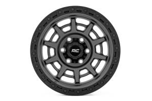 85170913A | Rough Country 85 Series Wheel | Simulated Beadlock | Gunmetal Gray/Black | 17x9 | 5x4.5 | -12mm