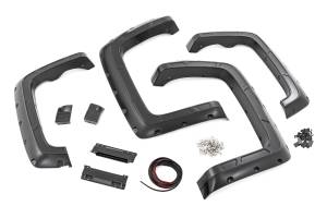 A-C11412-GB8 | Rough Country Defender Fender Flares For Chevy Silverado 1500 (2014-2018) / Silverado 2500HD (2015-2019) | 6' 7" & 8' Bed, Mosaic Black