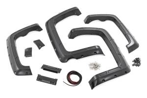 Rough Country - A-C11612-GBA | Rough Country Defender Fender Flares For Chevrolet Silverado 1500 (2014-2018) / Silverado 2500 HD (2015-2019) | 5' 9" Bed, Black - Image 1