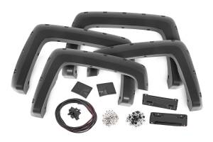F-C11412B-GAN | Rough Country Pocket Fender Flares Chevrolet Silverado 1500 (2014-2018) / 2500 HD (2015-2019) | 6'7 & 8' Bed, Flat Silver Ice Metallic