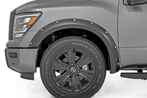 Rough Country - F-N101705A-K23 | Rough-Country Traditional Pocket Fender Flares | Crew | K23 Brilliant Silver | W/O Emblem | Nissan Titan (17-23) - Image 2