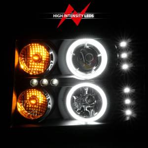 Anzo USA - 111125 | Anzo Projector Headlights Black with RX Halo (2007-2013 Sierra 1500, 2007-2014 Sierra 2500 HD, 3500 HD) - Image 6