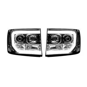 Recon Truck Accessories - 264271CLC | Projector Headlights OLED Halos & DRL Clear/Chrome (2007-2013 Sierra 1500, 2500 HD, 3500 HD) - Image 1