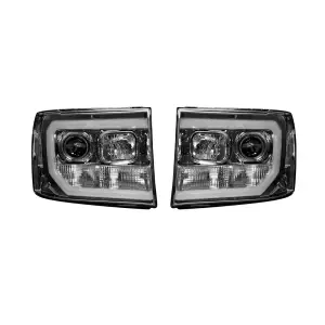 Recon Truck Accessories - 264271CLC | Projector Headlights OLED Halos & DRL Clear/Chrome (2007-2013 Sierra 1500, 2500 HD, 3500 HD) - Image 2