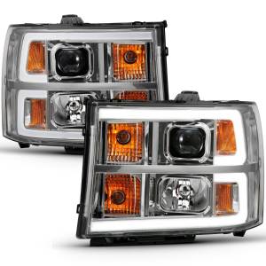 111483 | Anzo Projector Headlights Plank Style Chrome (2007-2013 Sierra 1500, 2007-2014 Sierra 2500 HD, 3500 HD)