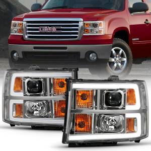 Anzo USA - 111483 | Anzo Projector Headlights Plank Style Chrome (2007-2013 Sierra 1500, 2007-2014 Sierra 2500 HD, 3500 HD) - Image 6