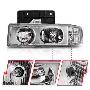 Anzo USA - 111001 | Anzo USA Crystal Headlights Chrome 1pc (1995-2002 Astro Van) - Image 2