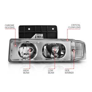 Anzo USA - 111001 | Anzo USA Crystal Headlights Chrome 1pc (1995-2002 Astro Van) - Image 3