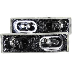 Anzo USA - 111005 | Anzo USA Crystal Headlights Carbon w/ Halo (1988-1998 C,K1500, 2500 | 1988-2000 C,K3500 | 1992-1999 Subruban, Tahoe, Yukon) - Image 2