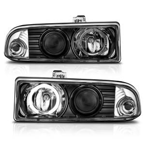 111015 | Anzo USA Projector Headlights w/ Halo Black (1998-2004 S10 Pickup, Blazer)