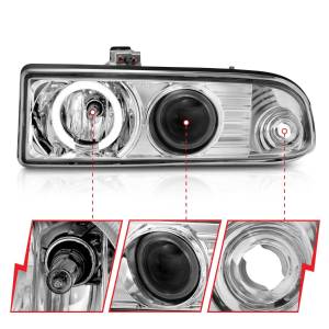 Anzo USA - 111016 | Anzo USA Projector Headlights w/ Halo Chrome (1998-2004 S10 Pickup, Blazer) - Image 2