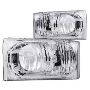 Anzo USA - 111023 | Anzo USA Crystal Headlights Chrome (1999-2004 F250, F350 Super Duty | 2000-2004 Excursion) - Image 1