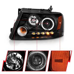 Anzo USA - 111028 | Anzo USA Projector Headlights w/ Halo & LED Black (2004-2008 F150, 2006-2008 Mark LT) - Image 2