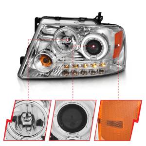 Anzo USA - 111029 | Anzo USA Projector Headlights w/ Halo & LED Chrome (2004-2008 F150, 2006-2008 Mark LT) - Image 2