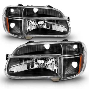 111039 | Anzo USA Crystal Headlights Black w/ Corner Lights 2pc (1995-2001 Explorer, 1997 Mountaineer)