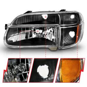 Anzo USA - 111039 | Anzo USA Crystal Headlights Black w/ Corner Lights 2pc (1995-2001 Explorer, 1997 Mountaineer) - Image 2