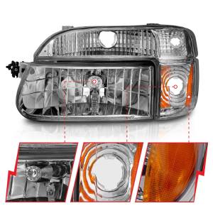 Anzo USA - 111040 | Anzo USA Crystal Headlights Chrome w/ Corner Lights 2pc (1995-2001 Explorer, 1997 Mountaineer) - Image 2