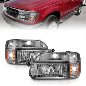 Anzo USA - 111040 | Anzo USA Crystal Headlights Chrome w/ Corner Lights 2pc (1995-2001 Explorer, 1997 Mountaineer) - Image 5