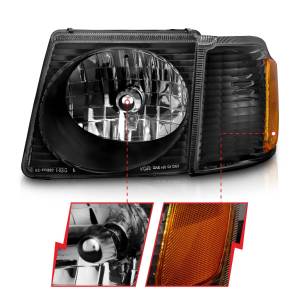 Anzo USA - 111041 | Anzo USA Crystal Headlights Black (2001-2005 Explorer Sport Trac) - Image 1