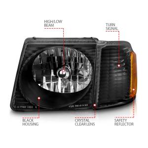 Anzo USA - 111041 | Anzo USA Crystal Headlights Black (2001-2005 Explorer Sport Trac) - Image 3