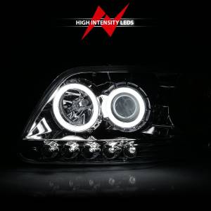 Anzo USA - 111054 | Anzo USA Projector Headlights w/ Halo Chrome 1pc (1997-2003 F150 | 1997-2002 Expedition) - Image 5