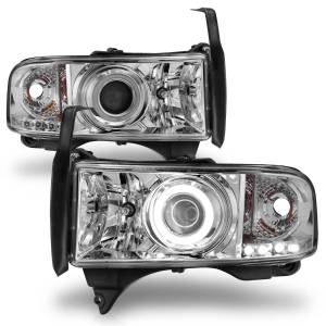 111056 | Anzo USA Projector Headlights w/ Halo Chrome (1994-2001 Ram 1500 | 1994-2002 Ram 2500, 3500)