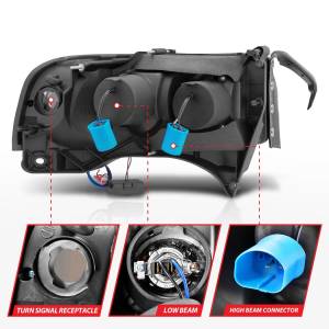 Anzo USA - 111056 | Anzo USA Projector Headlights w/ Halo Chrome (1994-2001 Ram 1500 | 1994-2002 Ram 2500, 3500) - Image 4