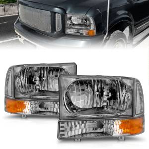 Anzo USA - 111081 | Anzo USA Crystal Headlights Chrome w/ Corner Lights 2PC (2000-2004 Excursion | 1999-2004 F250, F350 Super Duty) - Image 5