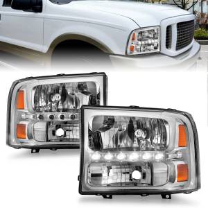 Anzo USA - 111088 | Anzo USA Crystal Headlights Chrome w/ LED 1pc (2000-2004 Excursion | 1999-2004 F250, F350 Super Duty) - Image 6