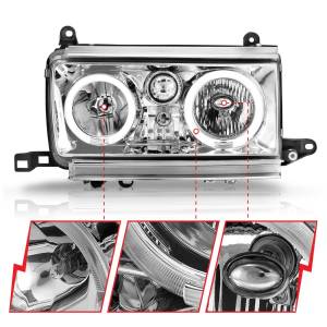 Anzo USA - 111092 | Anzo USA Crystal Headlights w/ Halo Chrome (1991-1994 Land Cruiser) - Image 1