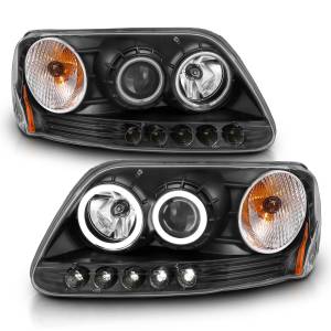 Anzo USA - 111097 | Anzo USA Projector Headlights w/ RX Halo Black & LED 1pc (1997-2003 F150 | 1997-2002 Expedition) - Image 1