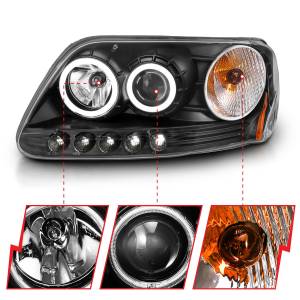 Anzo USA - 111097 | Anzo USA Projector Headlights w/ RX Halo Black & LED 1pc (1997-2003 F150 | 1997-2002 Expedition) - Image 2