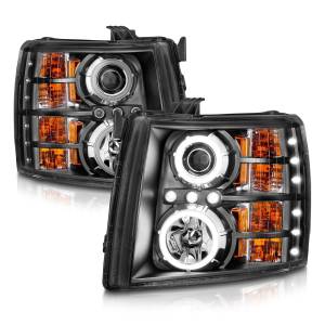 Anzo USA - 111107 | Anzo USA Projector Headlights w/ RX Halo Black (2007-2013 Silverado 1500 | 2007-2014 Silverado 2500 HD, 3500 HD) - Image 2