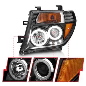 Anzo USA - 111111 | Anzo USA Projector Headlights w/ Halo Black (2005-2008 Frontier | 2005-2007 Pathfinder) - Image 2