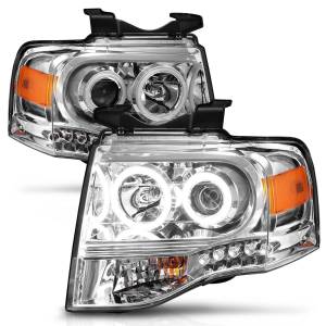 Anzo USA - 111114 | Anzo USA Projector Headlights w/ RX Halo Chrome (2007-2014 Expedition) - Image 1