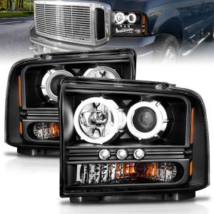 Anzo USA - 111117 | Anzo USA Projector Headlights w/ RX Halo Black (2005-2007 F250, F350 Super Duty) - Image 6