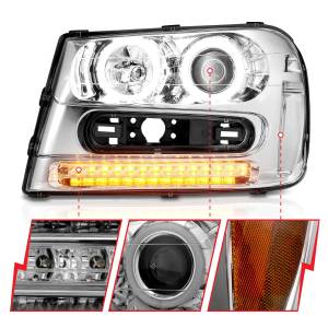 Anzo USA - 111131 | Anzo USA Projector Headlights w/ RX Halo Chrome (2002-2009 Trailblazer) - Image 3
