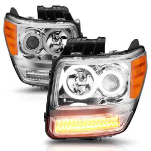 Anzo USA - 111144 | Anzo USA Projector Headlights w/ RX Halo Chrome & LED Signal (2007-2012 Nitro) - Image 2