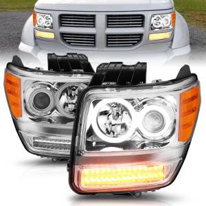 Anzo USA - 111144 | Anzo USA Projector Headlights w/ RX Halo Chrome & LED Signal (2007-2012 Nitro) - Image 7