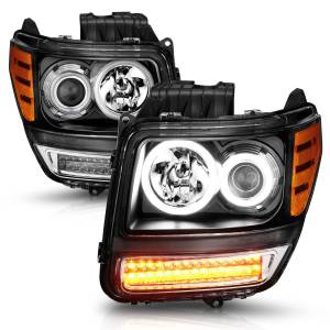 Anzo USA - 111145 | Anzo USA Projector Headlights w/ RX Halo Black & LED Signal (2007-2012 Nitro) - Image 2