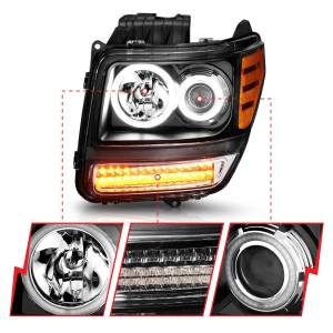 Anzo USA - 111145 | Anzo USA Projector Headlights w/ RX Halo Black & LED Signal (2007-2012 Nitro) - Image 4