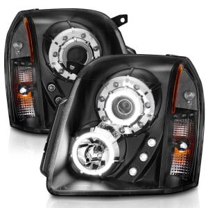 111148 | anzo USA Projector Headlights w/ RX Halo Black (2007-2014 Yukon)