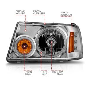 Anzo USA - 111151 | Anzo USA Crystal Headlights w/ RX Halo Chrome 1 pc (2001-2011 Ranger) - Image 3