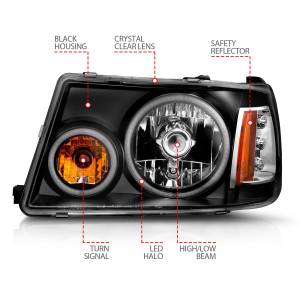 Anzo USA - 111152 | Anzo USA Crystal Headlights w/ RX Halo Black 1 pc (2001-2011 Ranger) - Image 4