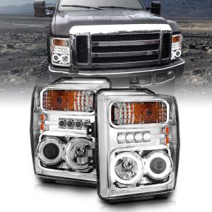 Anzo USA - 111167 | Anzo USA Projector Headlights w/ RX Halo Chrome (2008-2010 F250, F350 Super Duty) - Image 6