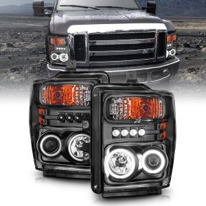 Anzo USA - 111168 | Anzo USA Projector Headlights w/ RX Halo Black (2008-2010 F250, F350 Super Duty) - Image 6