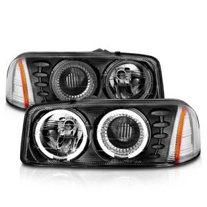 Anzo USA - 111192 | Anzo USA Projector Headlights w/ RX Halo Black (1999-2006 Sierra 1500, 2500, 3500 | 2000-2006 Yukon) - Image 2